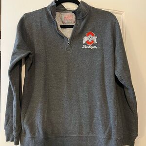 Ohio State Buckeyes Gray Quarter-Zip Sweater